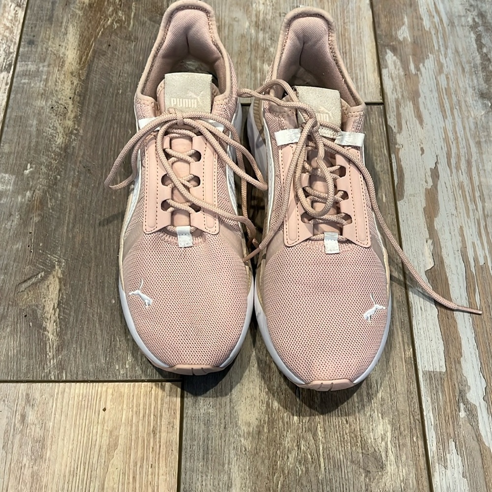 Puma blush colored athletic shoes